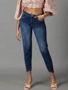 SHOWOFF Women Regular Fit High-Rise Light Fade Acid Wash Stretchable Cotton Jeans