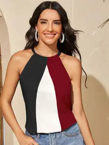 Hinayat Fashion Regular Colourblocked Shoulder Strap Top