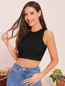Hinayat Fashion Sleeveless Fitted Crop Top