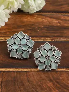 VENI Silver-Plated Contemporary Studs Earrings