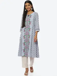 Rangriti Women Plus Size Floral Printed Kurta