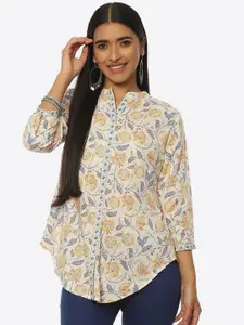 Rangriti Floral Print Shirt Style Top