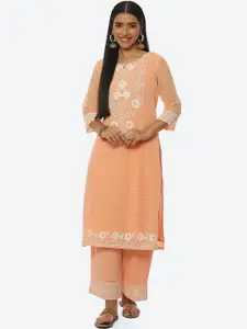 Rangriti Women Ethnic Motifs Printed Keyhole Neck Kurta