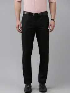 Arrow Men Checked Tailored Regular Fit Mid-Rise Plain Woven Flat-Front Formal Trousers