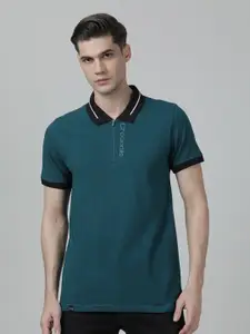 Crocodile Men Polo Collar Slim Fit Cotton T-shirt