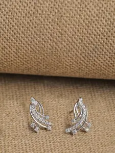 Clara Rhodium-Plated Contemporary Studs Earrings