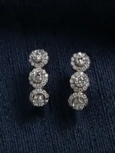 Clara Rhodium-Plated Contemporary Drop Earrings