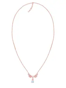 GIVA GIVA Rose Sterling Silver Rose Gold-Plated Necklace