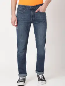 Lee Men Slim Fit Low Distress Light Fade Cotton Jeans