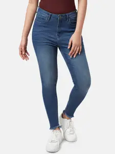 People Women Skinny Fit High-Rise Light Fade Stretchable Jeans