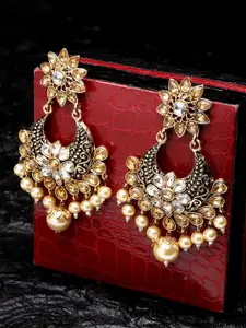 PANASH Gold-Plated Crescent Shaped Drop Earrings