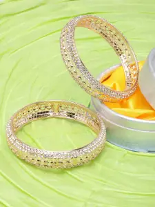 Anouk Women Set Of 2 Brass Gold-Plated Bangles