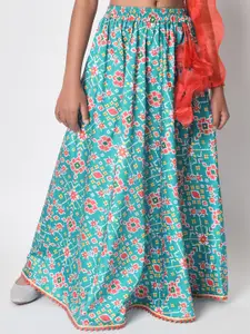studio rasa Girls Printed Maxi Length A-Line Skirt
