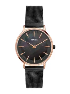 Timex Women Brass Dial & Stainless Steel Bracelet Style Straps Analogue Watch TWEL15608