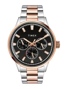 Timex Men Brass Dial & Stainless Steel Bracelet Style Straps Analogue Watch TWEG19910