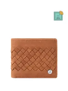 Eske Men Textured Leather RFID Two Fold Wallet