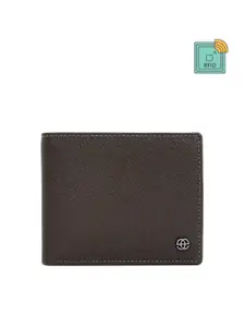 Eske Men Textured Leather Two Fold Wallet