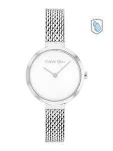 Calvin Klein Women Minimalistic T Bar Bracelet Style Analogue Watch 25200082-White