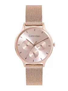Calvin Klein Women Timeless Mesh Mf Bracelet Style Analogue Multi Function Watch 25200102