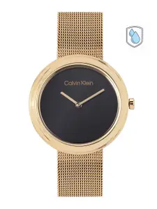 Calvin Klein Women Twisted Bezel Stainless Steel Bracelet Style Analogue Watch 25200012