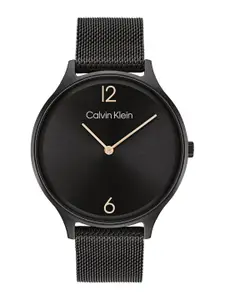 Calvin Klein Women Timeless Mesh Bracelet Style Analogue Watch 25200004-Black