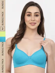 Floret Pack Of 2 Heavily Padded Non-Wired Seamless Push-Up Bra