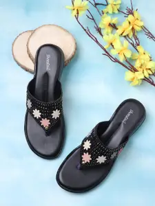 Shoestail Women Embellished Open Toe Flats