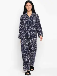 shopbloom Women Conversational Printed Pure Cotton Night Suit