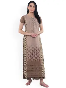 Be Indi Women Printed Cotton Layered Maxi Dress