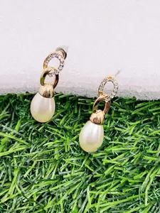 AVANT-GARDE PARIS Gold Plated Teardrop Shaped Drop Earrings