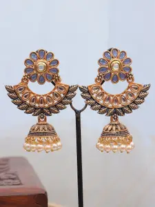 Crunchy Fashion Gold Plated Classic Jhumkas Earrings