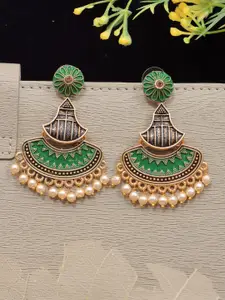 Crunchy Fashion Gold Plated Classic Chandbalis Drop Earrings