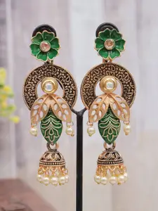 Crunchy Fashion Gold Plated Classic Jhumkas Earrings