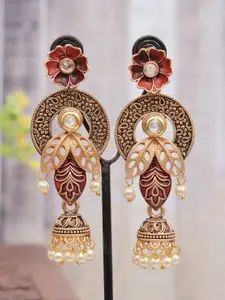 Crunchy Fashion Gold-Plated Classic Jhumkas
