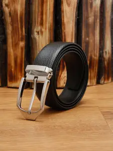 LOUIS STITCH Men Textured Leather Formal Belt