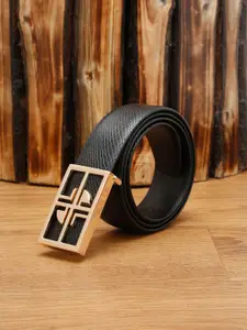 LOUIS STITCH Men Textured Leather Formal Belt