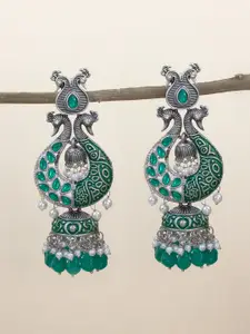 PRIVIU Silver Plated Classic Jhumkas Earrings