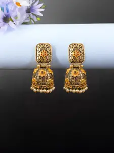 PRIVIU Gold-Plated Dome Shaped Jhumkas Earrings
