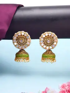 PRIVIU Gold Plated Classic Jhumkas Earrings