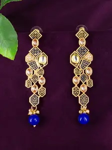 PRIVIU Stone Studded Drop Earrings