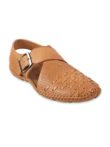 J.FONTINI Men Buckle Shoe-Style Sandals
