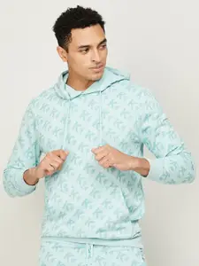 Kappa Men Abstract Printed Hooded Cotton Pullover Sweatshirt