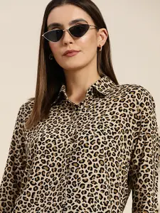 Hancock Leopard Printed Regular Fit Casual Shirt
