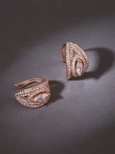 AMI Rose Gold-Plated Contemporary Cubic Zirconia Ear Cuff