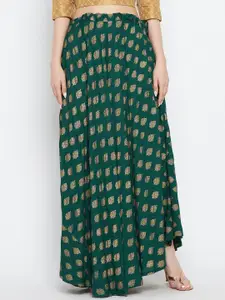 Clora Creation Printed Flared Maxi Skirt