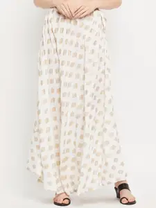 Clora Creation Printed Flared Maxi Skirt