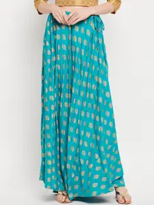 Clora Creation Printed Flared Maxi Skirt