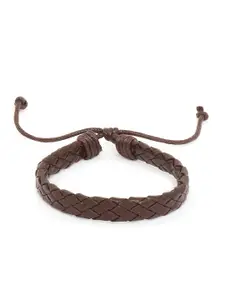 OOMPH Men Leather Wraparound Bracelet