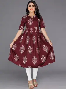 Indian Fashionista Floral Printed Dobby Empire Kurti