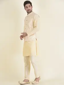 HOUSE OF DEYANN Men Kurta with Trousers & Embroidered Nehru Jacket